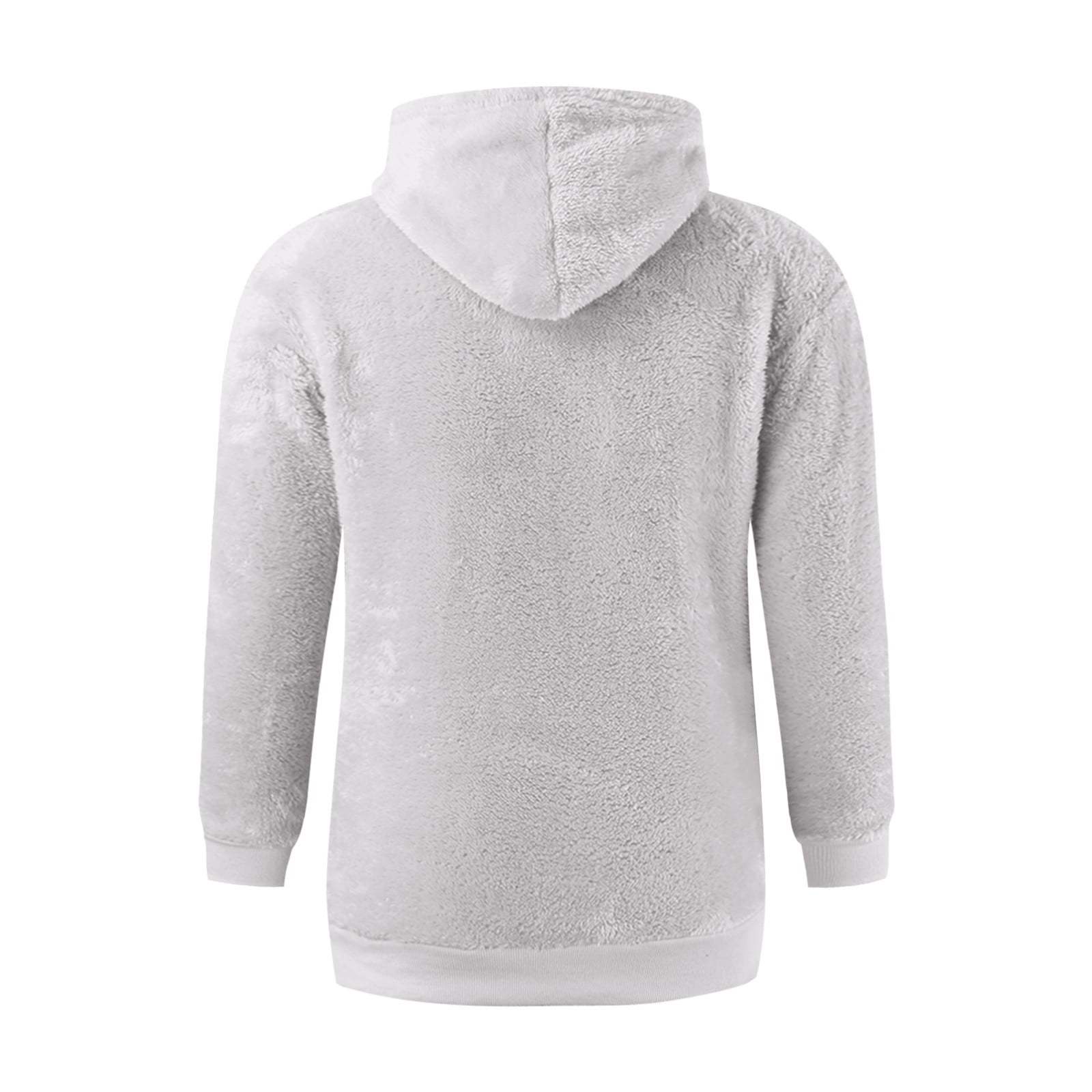 S-5X Mens Big & Tall Hoodies with Front Pocket Plus Size Pullover Fleece Sweatshirts Long Sleeve Solid Color Thermal Warm Sherpa Hooded Tops