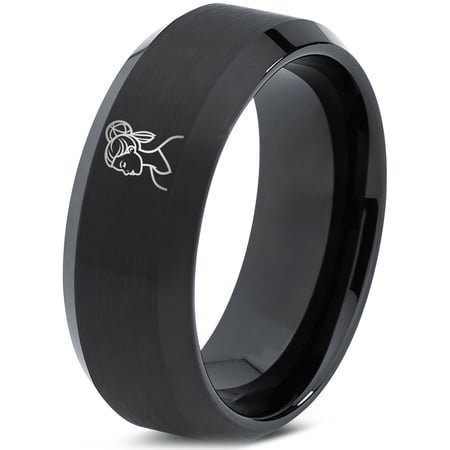Tungsten Set of 2 Black Gamer Wedding Gifts Tiny Unique Rings for Women Marriage Patterns