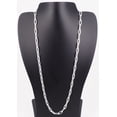 thumbnail image 2 of Solid 925 Sterling Silver Paperclip Necklace Paper Clip Chain Italy 6mm Wide, 24 Inch Long, 2 of 7