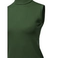 thumbnail image 4 of A2Y Women's Sleeveless Viscose Turtle Neck Sweater Top Olive M, 4 of 5