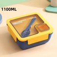 thumbnail image 1 of Portable Lunch Box Lunch Bags for Children School Office Bento Box with Tableware Thermal Bag Complete Kit Microwavable Heating Blue-1100ML, 1 of 6