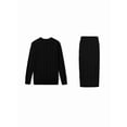 thumbnail image 3 of Women'S Winter Chunky Cable Knit Long Skirt 2 Piece Outfit Sweater Sets Black L, 3 of 10
