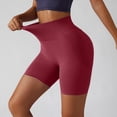 thumbnail image 4 of Pantalones cortos de yoga de cintura alta para mujer - Poliéster/spandex, suave y elástico, realza las caderas, fitness/baile, 4 of 6