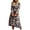 Floral Black, variant on Women's Floral Print Boho Dress Long Sleeve Wrap V Neck Ruffle Belted A-Line Flowy Maxi Dresses