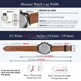 thumbnail image 3 of 19mm Black Leather Watch Band Men Quick Release Replacement Strap Soft Handmade Wristband Stainless Steel Gold Buckle, Vintage Gift for Father's Day Dad Son Husband DH-201G-19MM, 3 of 7