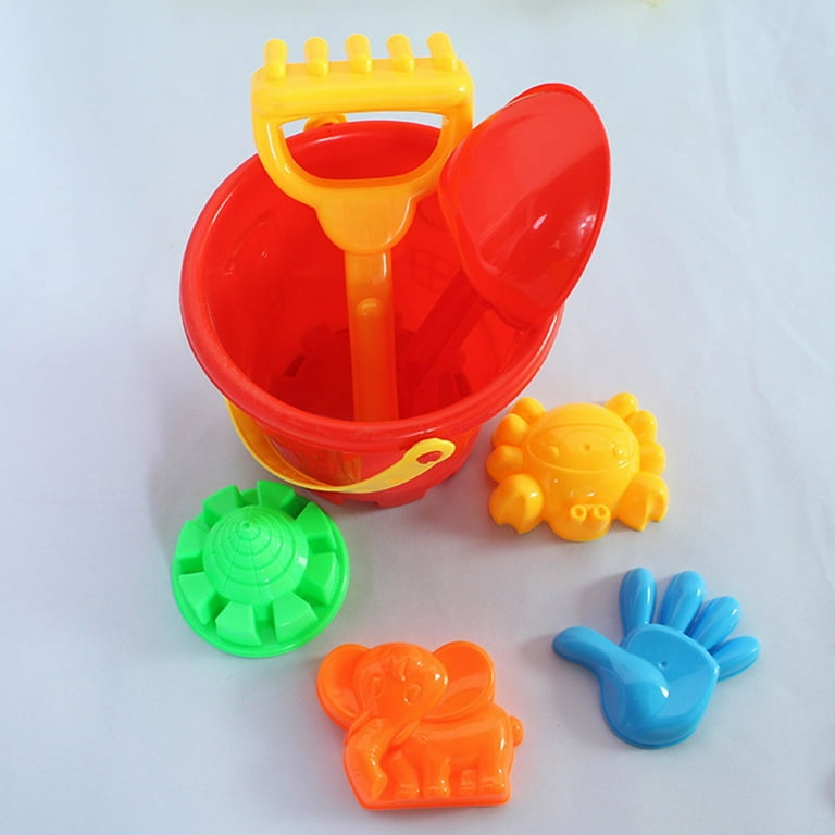 7Pcs Random Color Toys Bucket Shovel Rake Water Tools Bag O Bones Beach