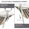 thumbnail image 4 of VibrantEcho Hammocks Double Hammock with Stand - 2 Person Heavy Duty Outdoor Hammock for Adults, Includes Durable Steel Stand, Portable Carrying Bag and Pillow, Brown Stripes, 4 of 13