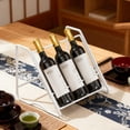 thumbnail image 1 of Estante de vino para encimera, estante de exhibición de botellas de licor, de hierro, independiente, elegante, organizador para mesa, versátil. 3 filas, 1 of 8