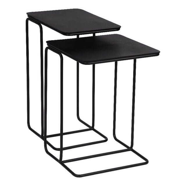 Pemberly Row Tables d'Appoint Gigognes Contemporaines, Fini Noir