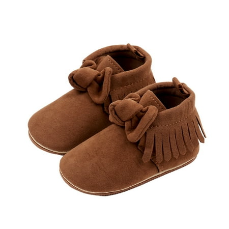 

SAYOO Baby Girls Boots Soft Sole Tasseled Bow Non-slip First Walker Shoes Toddler Shoes for Fall Winter