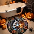 thumbnail image 4 of 3D Optical Illusion Halloween Rug Spooky Hole Pumpkin Ghost Printed Circular Floor Mat Non Slip Decorative Round Doormat For Entryway Bedroom Halloween Party, 4 of 6