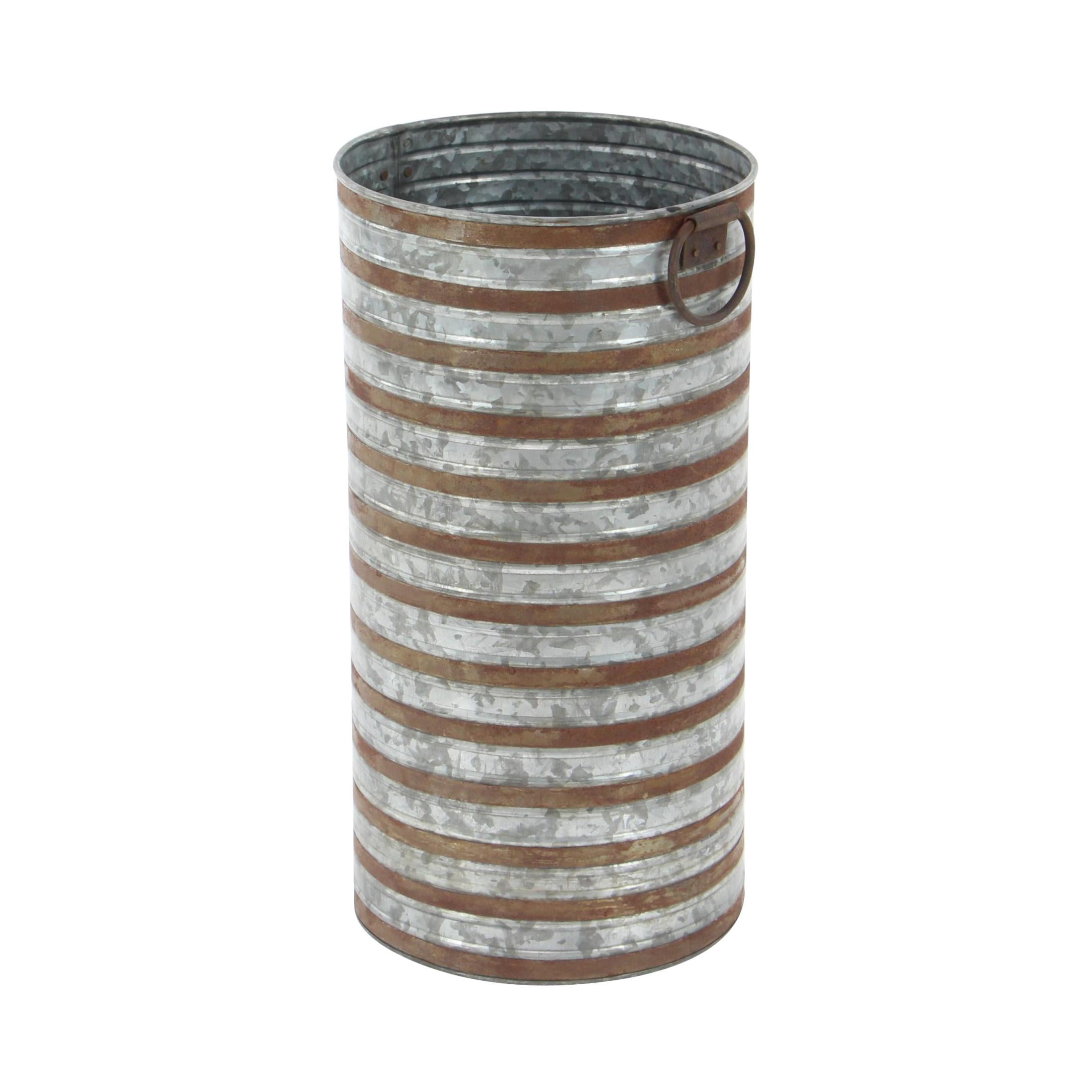 DecMode 20", 16"H Gray Metal Planter with Handles (2 Count)