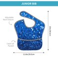 thumbnail image 4 of Zufioo A Blue Glitter Print Toddler Adjustable Waterproof Bib, 11.6x15 Inch Feeding Bib Suitable for 6-24 Month Babies, 4 of 8