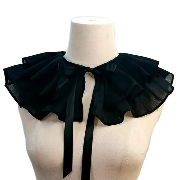 Aellinatey Layered Collar Ruffled Collar Sweet Large Layered Lapel Collar for Shirt