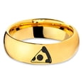 thumbnail image 2 of Tungsten Savory Slice Pepperoni Pizza Food Band Ring 7mm Men Women Comfort Fit 18k Yellow Gold Dome Polished, 2 of 4