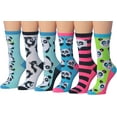 thumbnail image 2 of Colorfut Women's 18-Pairs Value Pack Colorful Super Classy Fashion Crew Socks Vintage Animal Designs WC64-18, 2 of 4