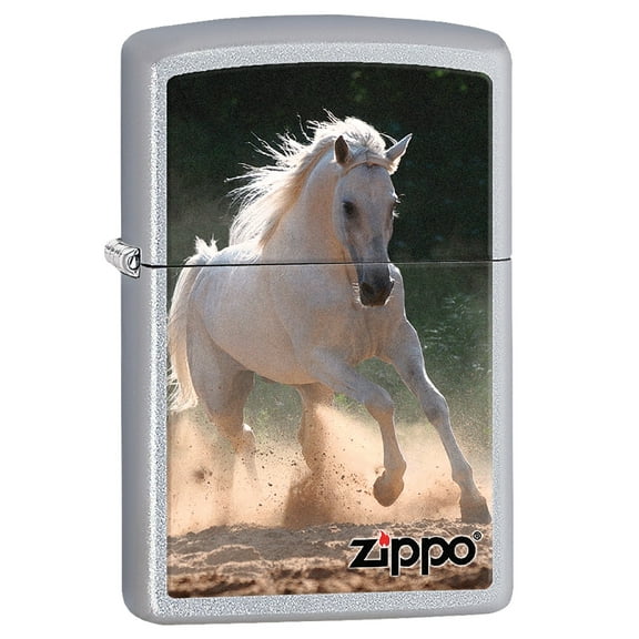 Zippo Lighter - Personalized Message Engraved on Backside Customized White Horse Windproof Lighter #Z431