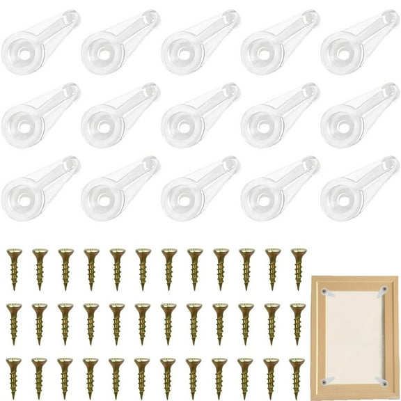 Tutuviw 50 Pack Glass Retainer Clips Kit Window Screen Clips Cabinet Glass Clips with Screws Plastic Glass Panel Retainer Clips Window Clips for Fixing Cabinet Doors Windows Mirrors