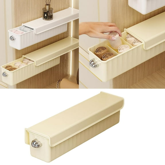 Wall Mounted Underwear Sock Storage Box Self-Adhesive Wardrobe Sock Storage Box Space-Saving Wall-Mounted Drawer Organizer for Underwear and Socks Clothes Drawer Organizers