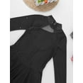 thumbnail image 5 of Lejafay Kids Girls Figure Ice Roller Skating Dress Rhinestone Long Sleeve Leotard Dresses Ballet Black 14, 5 of 7