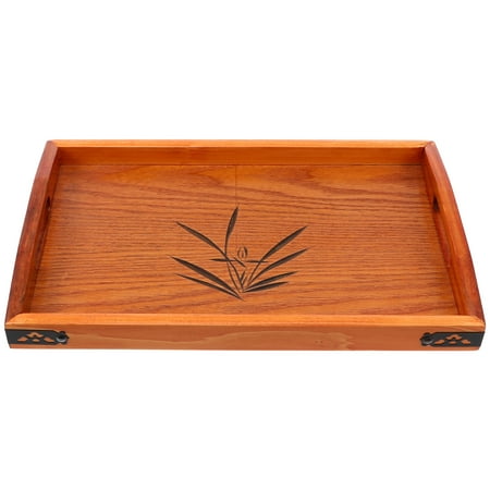 

1pc Dual-handle Food Service Tray Wooden Food Service Tray Wooden Food Tray