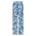 thumbnail image 4 of Blue Willow Ceramic Background Texture Pajama Pants Breathable with Pockets Pajamas For Lady Vintage Sleeping Pants Bedroom Homewear, 4 of 6