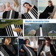 thumbnail image 5 of Black White Stripe Cooling Blanket, Lightweight Breathable Summer Throw Blanket with Double Sided Cold Effect,Modern Rustic Vertical Striped Picnic Beach Blankets Bed Sheet for Hot Sleepers 50"x60", 5 of 8