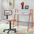 thumbnail image 3 of TMS Focus Metal Frame Kids Study Desk with Shelf, Two-Tone Orange/White, 3 of 7