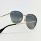 thumbnail image 3 of MIU MIU SMU 54P Oversized Gold Blue Rimless Metal Sunglasses MU54PS Authentic, 3 of 6