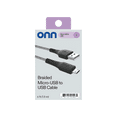 thumbnail image 3 of onn 6ft Micro-USB to USB Braided Charging Cable, Black, 3 of 9