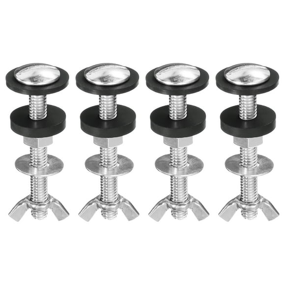 Unique Bargains 4Pack Toilet Tank to Bowl Bolts Repair Kit, Toilet Tank Bolts with Nuts, Rubber Washers Gaskets (M8*60mm)