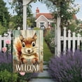 thumbnail image 5 of Welcome Cute Squirrel Flag 12 x 18 Inch Double Sided Burlap Rustic Farmhouse Yard Lawn Outdoor Decor, 5 of 6