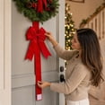 thumbnail image 4 of Self Adhesive Christmas Bows for Kitchen Cabinets, Removable Stick on Satin Ribbon Bow Decor for Cabinet Door Window Mirror Wall, No Damage Holiday Xmas Party Decoration, 4 of 8