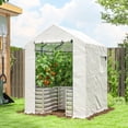 thumbnail image 2 of Outsunny Greenhouse with Raised Garden Bed, Outdoor Greenhouse, White, 2 of 10