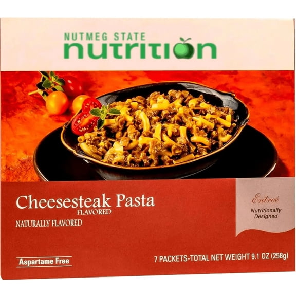 Nutmeg State Nutrition High Protein Entree - Cheesesteak Pasta, 7 Servings Per Box