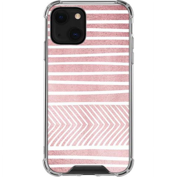 Skinit Stripes Pink and White Stripes iPhone 14 Clear Case