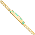 thumbnail image 3 of 14K Solid Yellow Gold Anchor Mariner Link Name Bar Identification ID Bracelet, 3 of 6