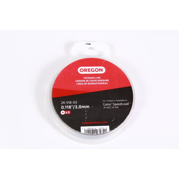 Oregon .118 Trimmer Line for 24500 Gator SpeedLoad Heads Pack of 3