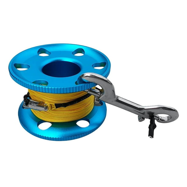 Small Dive Reel - Performance Aluminum Alloy Finger Spool with Brass Clip  Line Holder Reel for Scuba Diving Underwater Activities Blue-20m