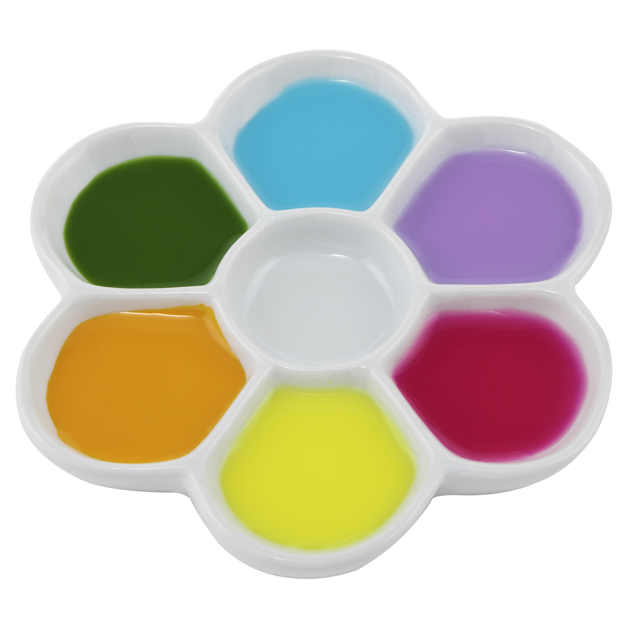 Flower Plum Rectangle Ceramic Palette Color Mixing Paint Palette
