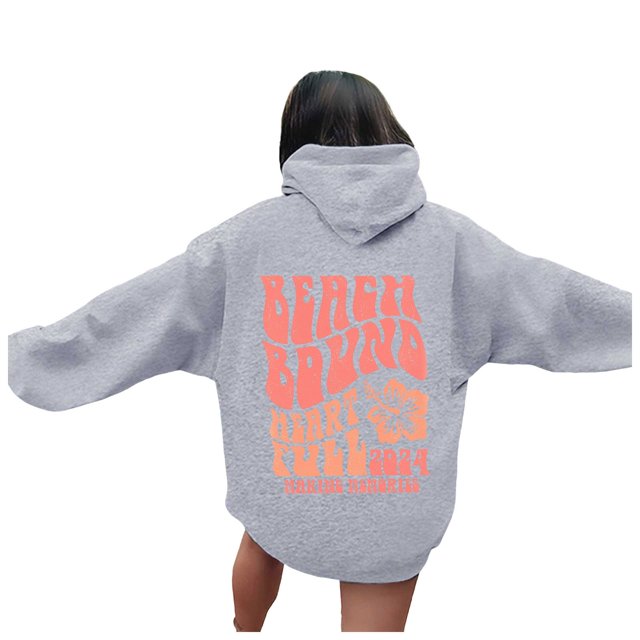 EHQJNJ Sweat à Capuche pour Femmes, Imprimé Lettre, Mode Décontractée, Pull Tendance