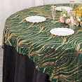 thumbnail image 4 of BalsaCircle 72x72 in Hunter Green Gold Wavy Embroidered Sequined Tulle Square Table Overlay Party Events Decorations Supplies, 4 of 8