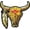 CATTLE SKULL, variant on CATTLE SKULL, PATCH - Cattle Head Skull High Thread Iron-On Heat Sealed Backing Sew-On Large Patch - 11" x 11"