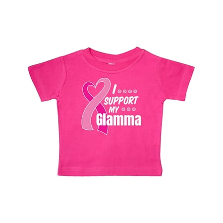 

Inktastic Breast Cancer Awareness I Support My Glamma with Pink Ribbon Gift Baby Boy or Baby Girl T-Shirt