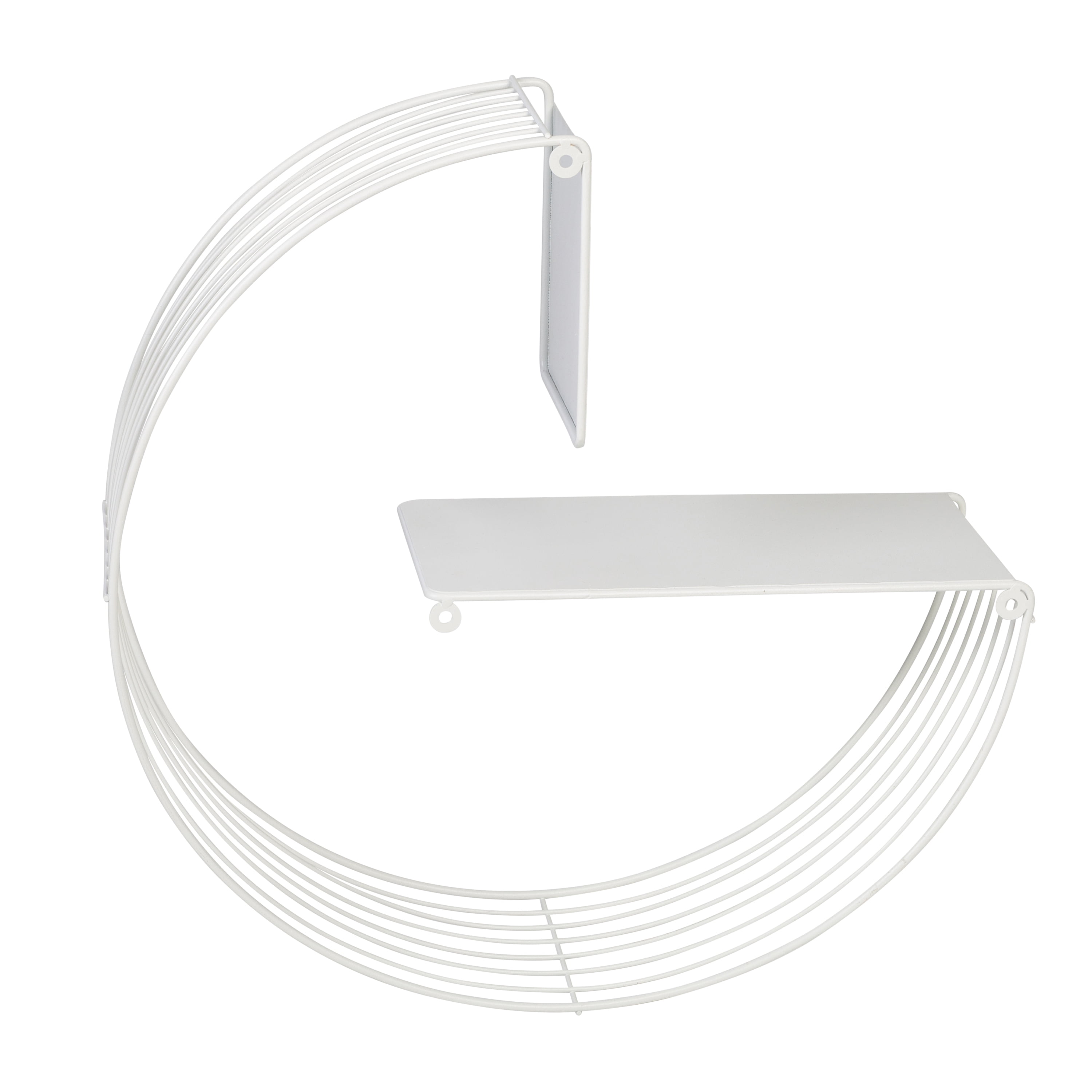 Honey-Can-Do 17.7" W x 17.7" H Steel Floating Circular Accent Shelf, White