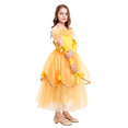 thumbnail image 3 of IBTOM CASTLE Belle Costume Girls Princess Fancy Dress up Cosplay Party Outfit Halloween Carnival Birthday Flower Dresses Long Maxi Dance Prom Ball Gown Clothes for Photo Shoot, 3 of 8