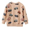 thumbnail image 2 of HWJAD Boy's Lightweight Sweatshirt Toddler Boys Cotton Long Sleeve Pullover Tops Kids Fall Winter Crewneck Shirt-Traffic Vehicle, 2 of 7