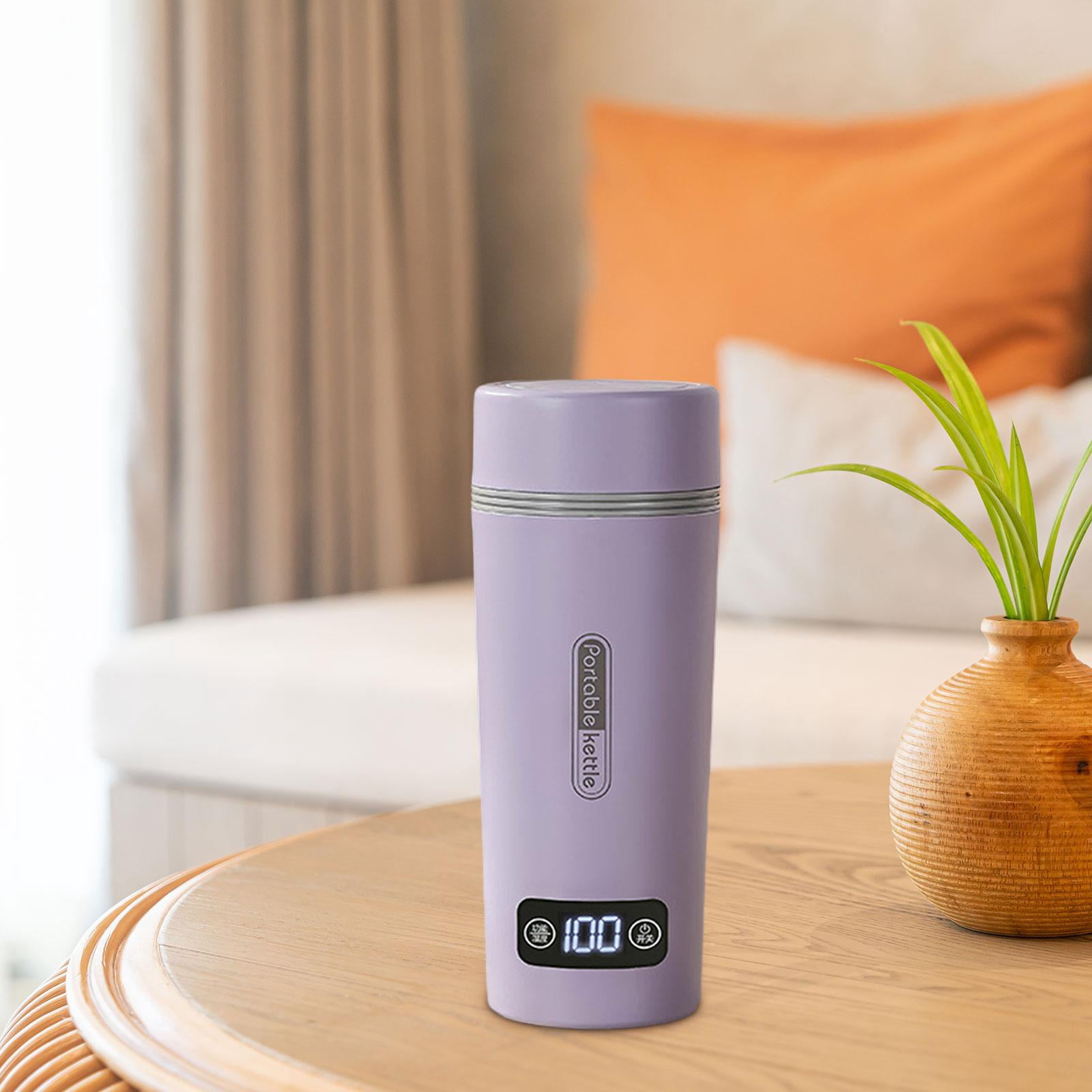350ml Portable Kettle Electric Tea Kettle Insulated Smart Teapot Coffee Kettle Small Water Boiler for Parties Household Trips violet