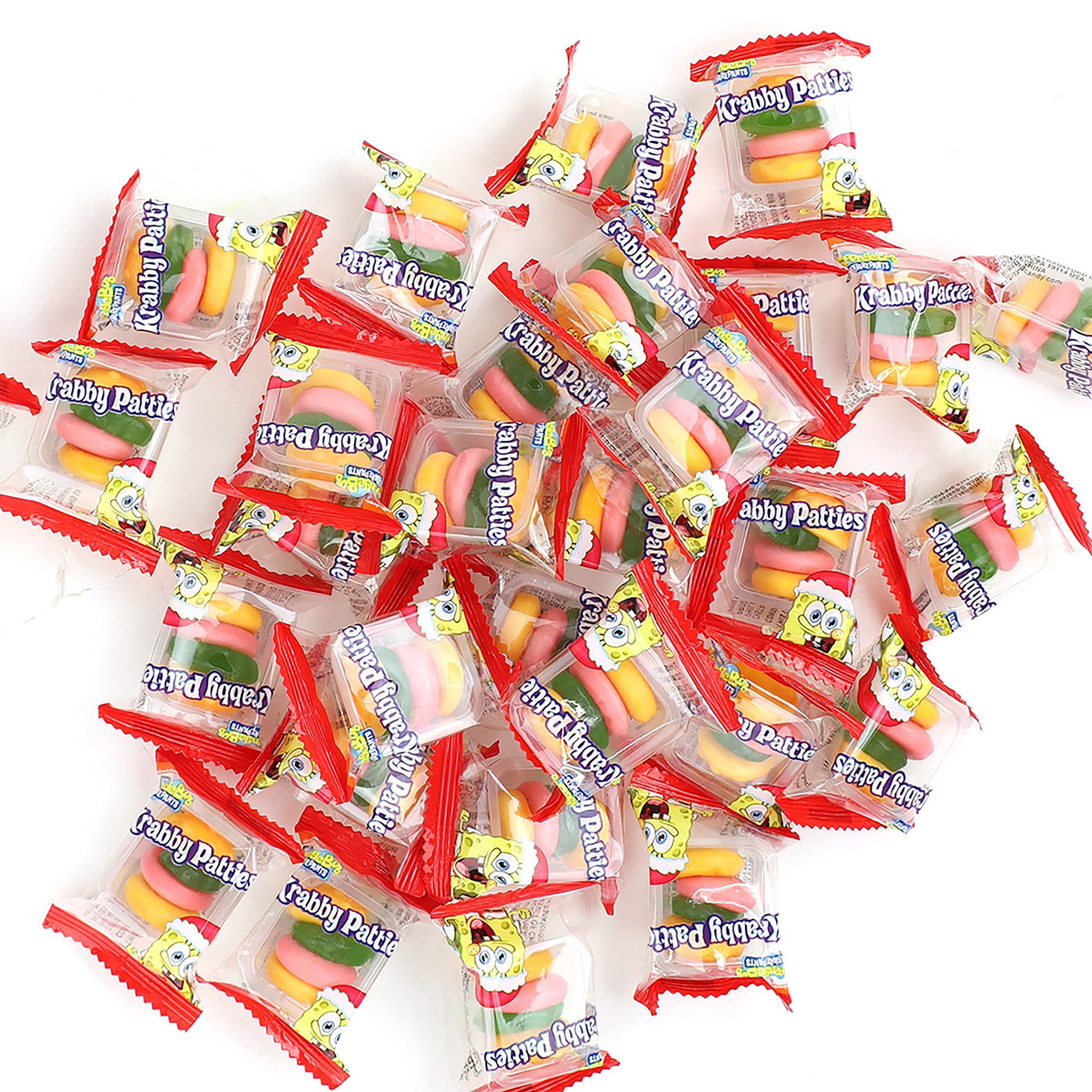 (3 pack) Frankford SpongeBob SquarePants Krabby Patties Original Flavor Gummy Candy Tube, Christmas, 1.6 oz