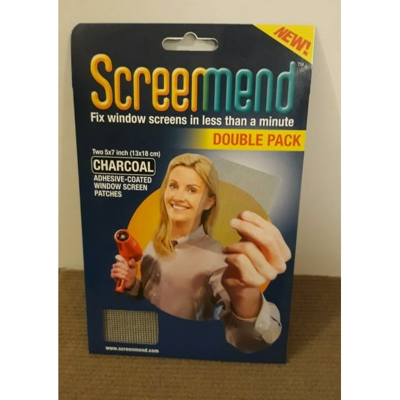 Window Screen Repair Kit 5"X7" Charcoal Adhesive-Coated Solution 2 Pack